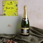 Close up of products in Thank You Champagne & Chocolates Gift, a luxury gift hamper at hampers.com