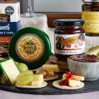Close up of products 2 in Gourmet Cheese & Wine Gift, a luxury gift hamper from hampers.com UK