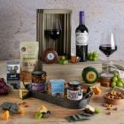 Close up of products in Luxury Wine, Cheese & Rillette Hamper, a luxury gift hamper at hampers.com
