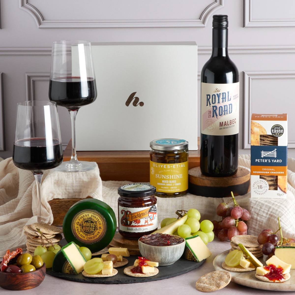 Gourmet Cheese & Wine Gift Tray Wine Hampers For Him Hampers.com