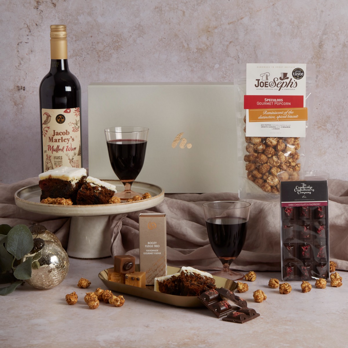 Luxury festive flavours with contents on display - all gluten free