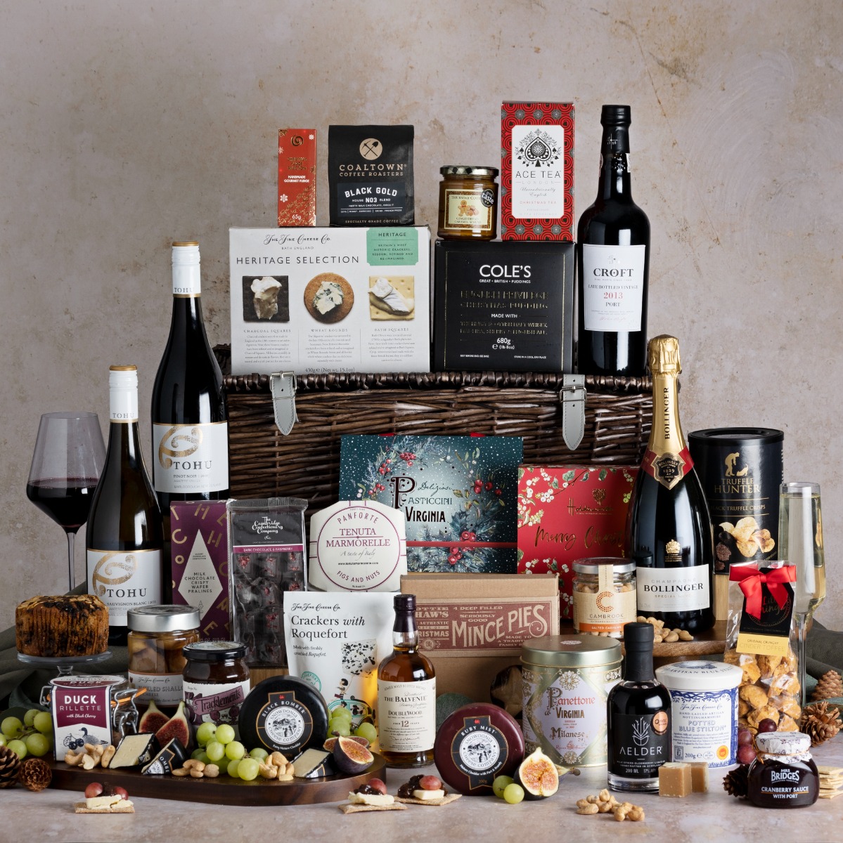  The Magnificent Christmas Hamper with all of its contents on display