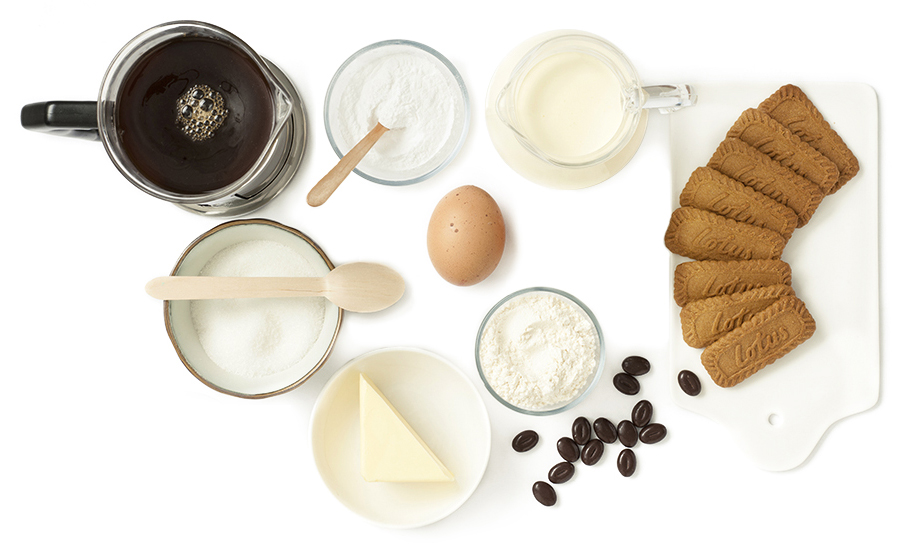 The ingredients needed to make Lotus Biscoff Cupcakes