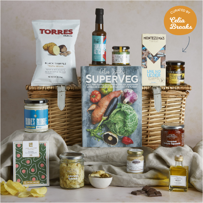 The SuperVeg Cookery Hamper curated by Celia Brooks available at hampers.com