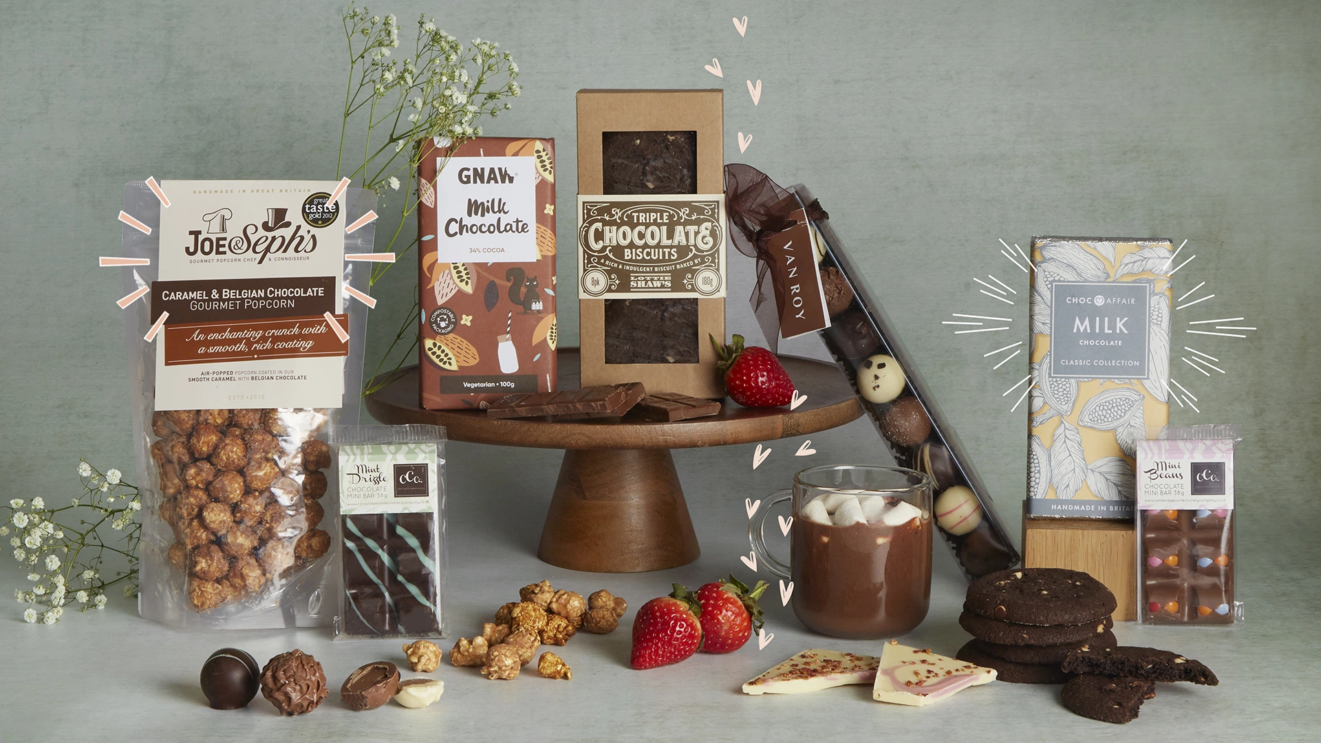 A photo of a range of chocolate products