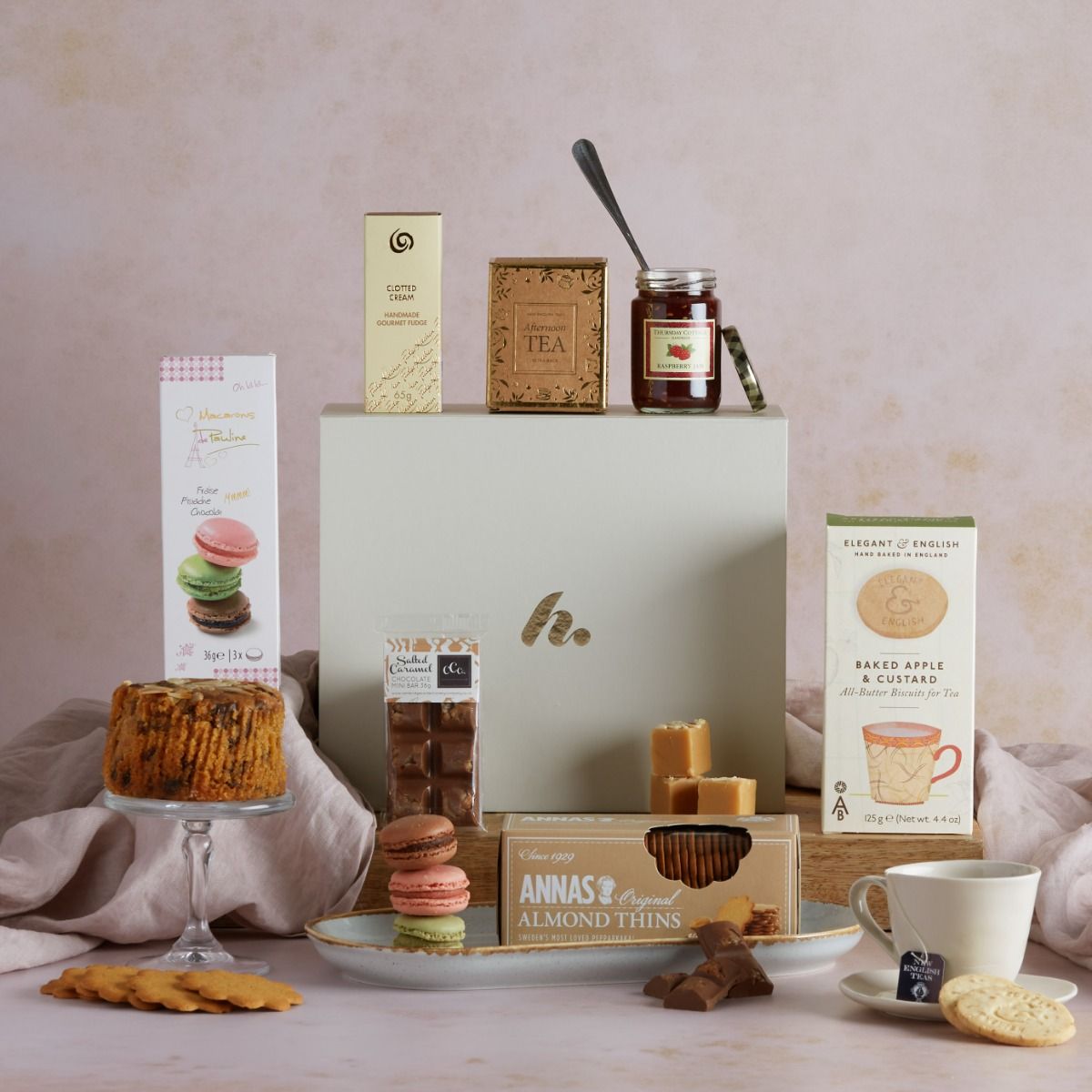  Afternoon Tea Delights Hamper with contents on display