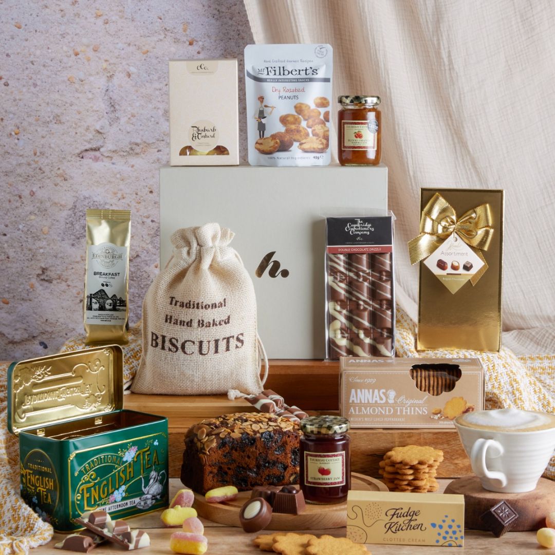 Traditional Treats Hamper with contents on display as a suggestion for a non-alcoholic Father's Day gift