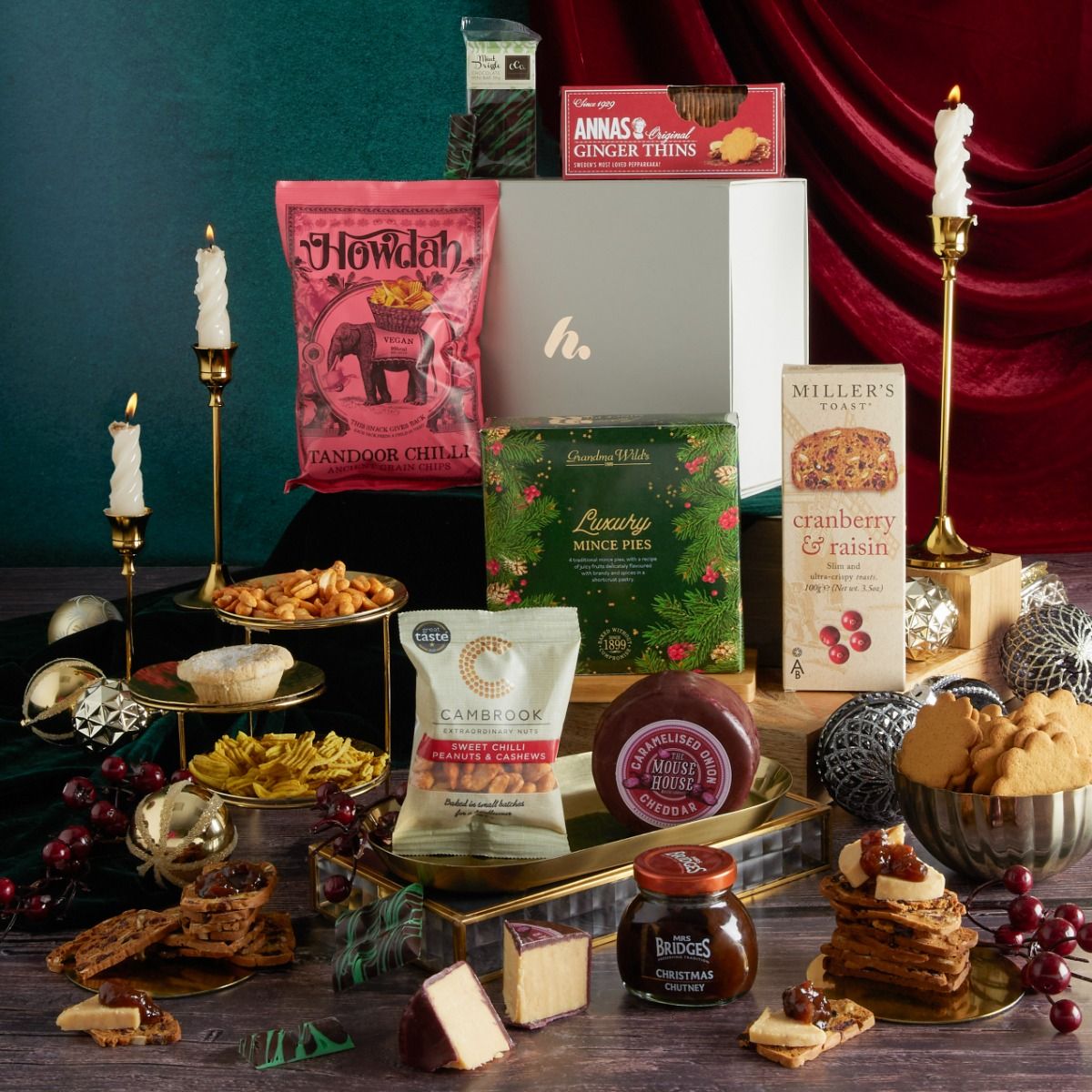 The Christmas Season Selection Gift Box with contents on display