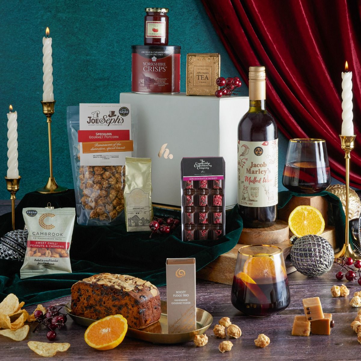 Luxury Festive Flavours Gift Box  with contents on display