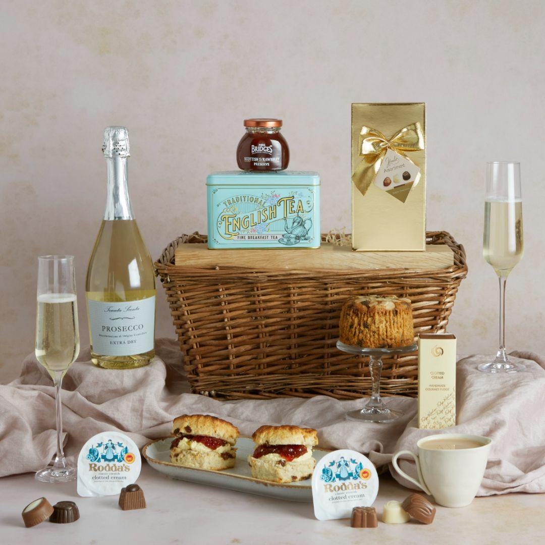 Mother's Day Afternoon Tea Hamper with contents on display