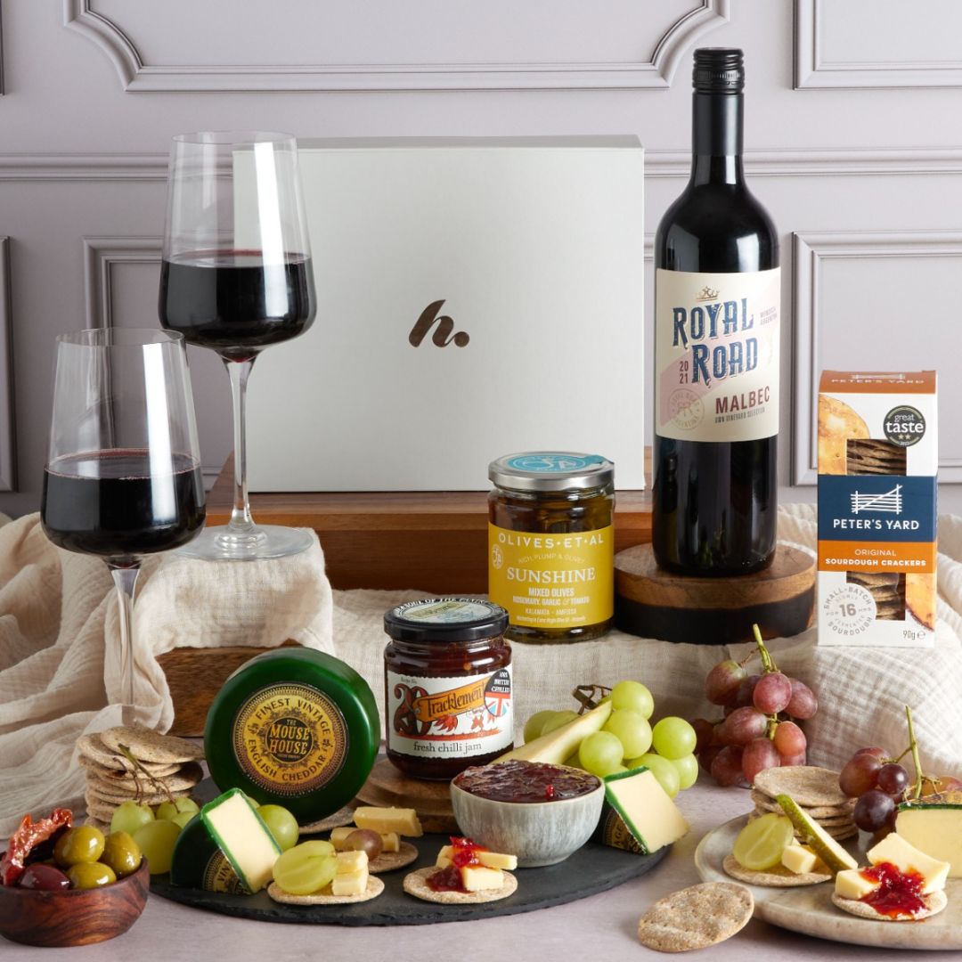 Gourmet Cheese & Wine Gift - the perfect Valentine's Day gift