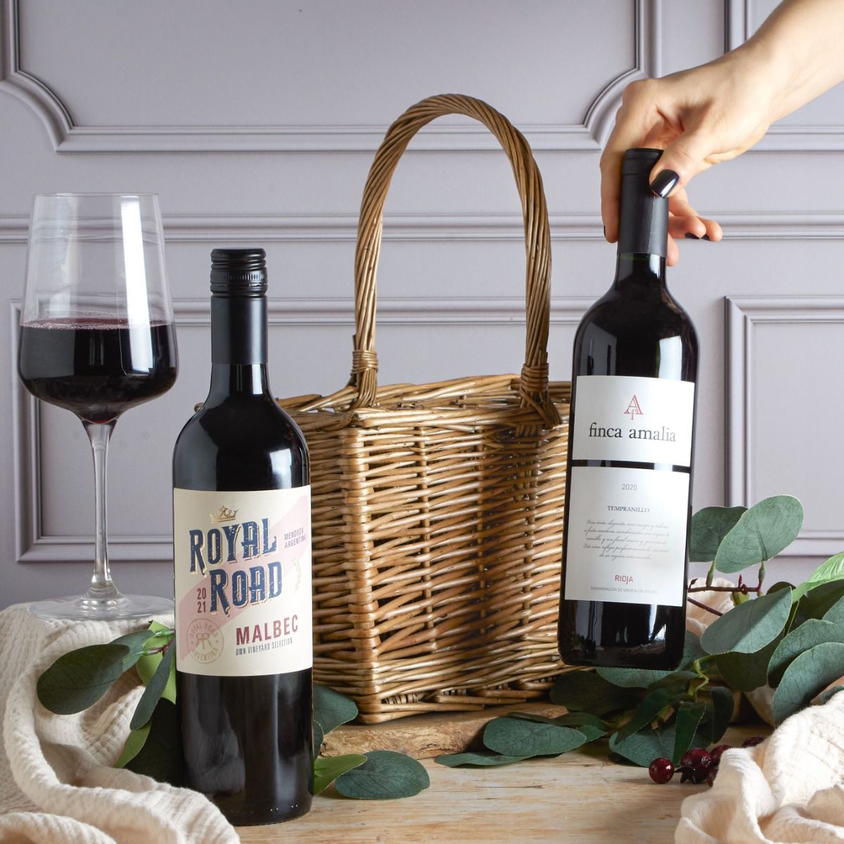 Red Wine Duo Gift Basket as a Father's Day wine gift suggestions